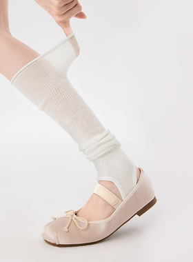 上森踩脚袜套白色女袜子芭蕾风堆堆袜瑜伽夏天腿套小腿袜显瘦薄款