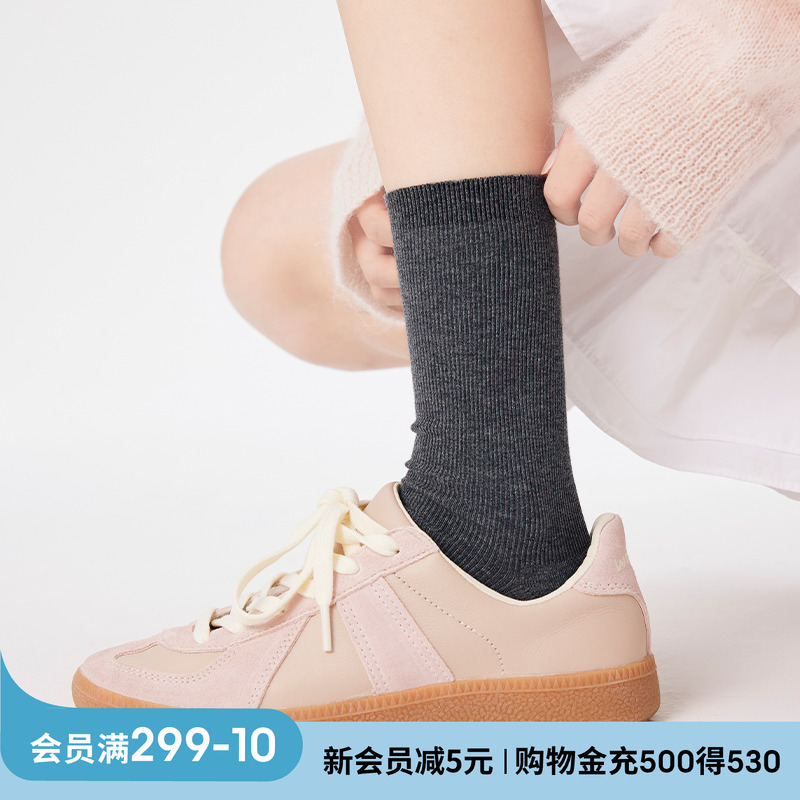 上森白色袜子女夏季薄中