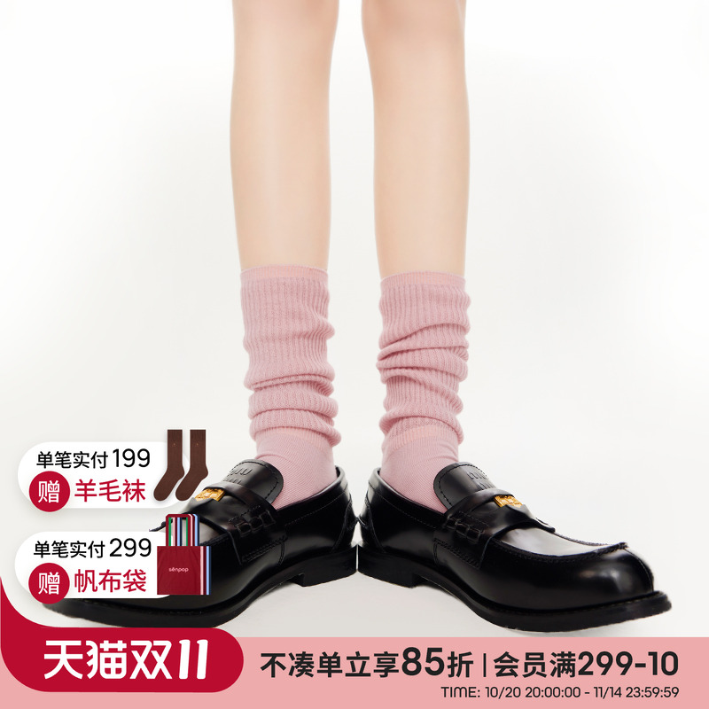 蓝色堆堆袜夏季白色袜子