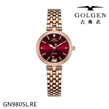 新品GOLGEN/古尊女表石英手表18K金女士时尚幸运星小天鹅系列9805
