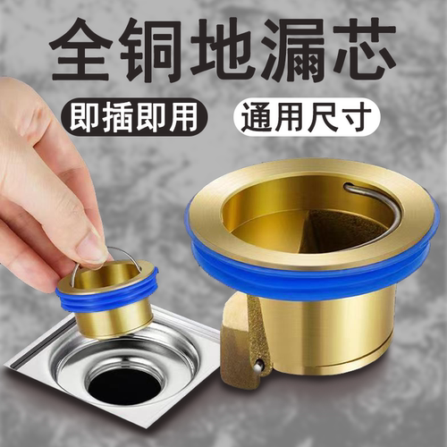 地漏防臭器卫生间全铜地漏内芯下水管道防返臭神器防虫封闭盖通用