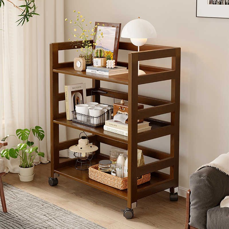 实木多功能可移动收纳边几