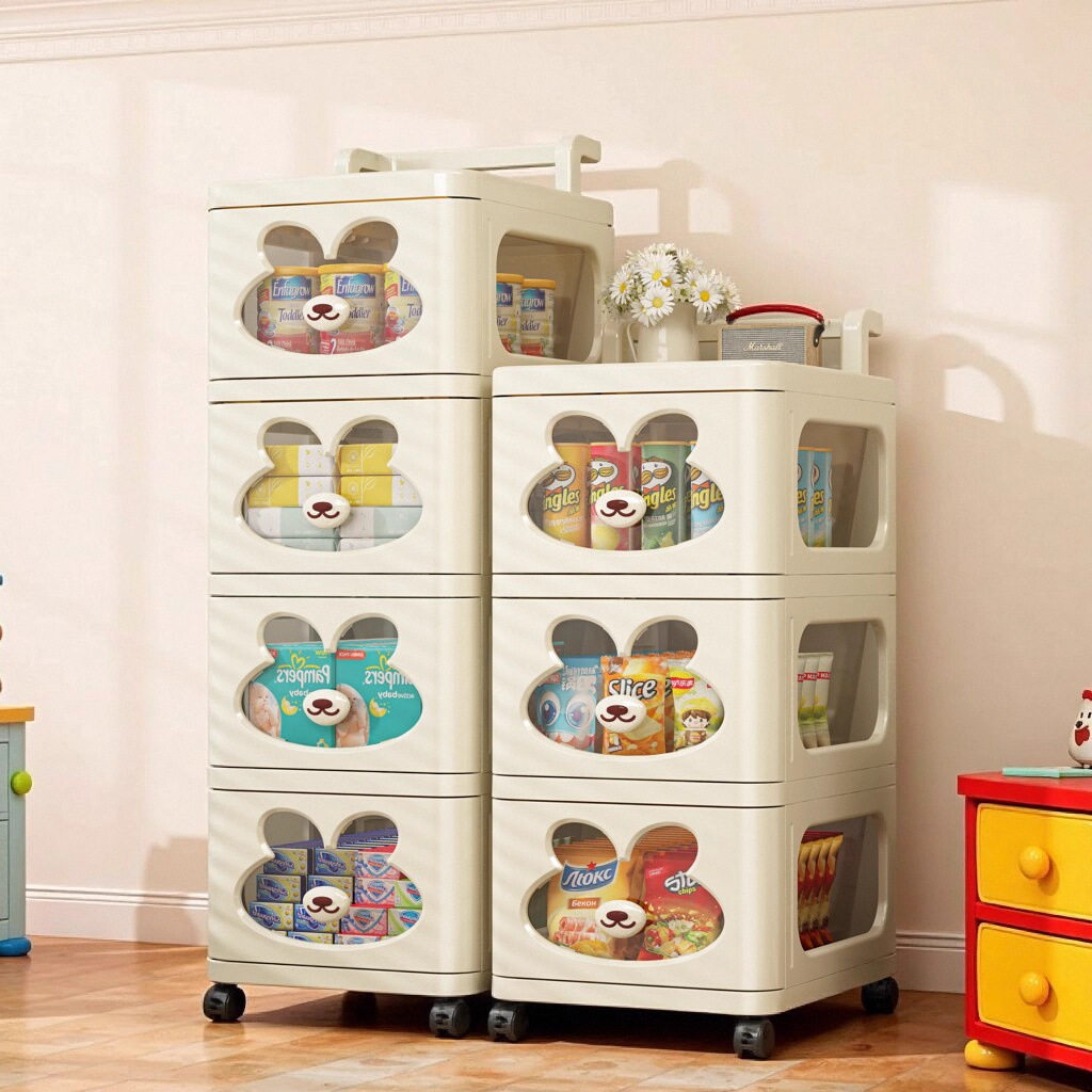 抽屉式家用桌下零食玩具储物柜多层书包收纳柜可移动小推车置物架,厨房/烹饪用具,厨房抽屉置物架,淘宝优惠券,粉丝福利购,淘宝优惠卷