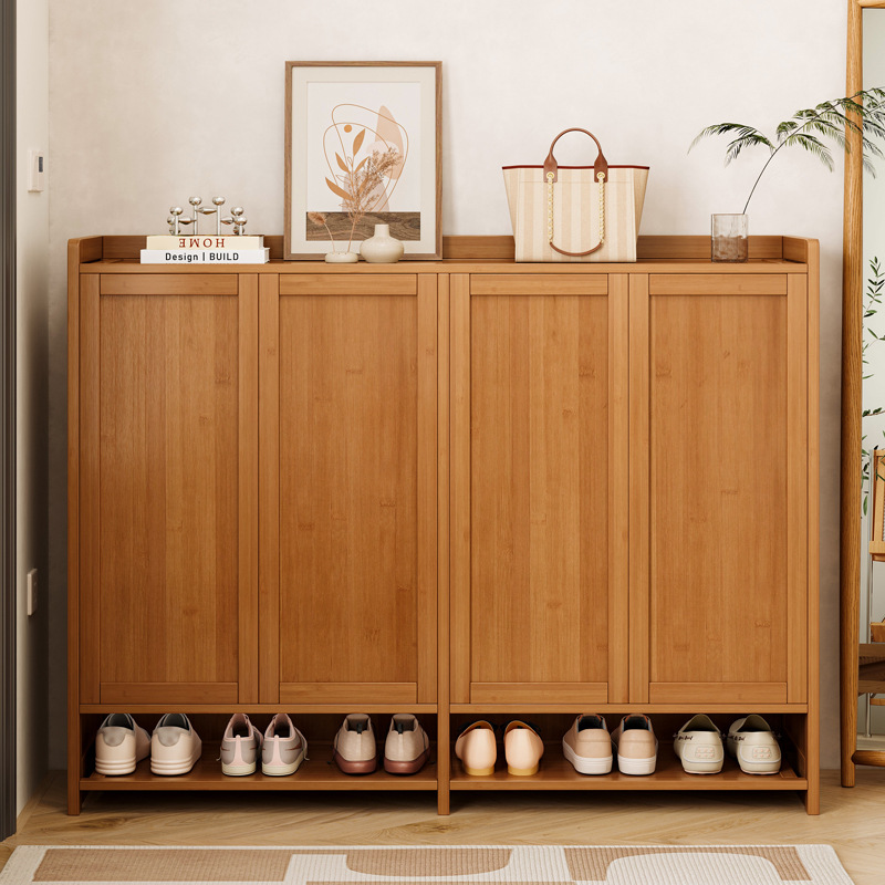实木大容量防尘鞋柜简约款