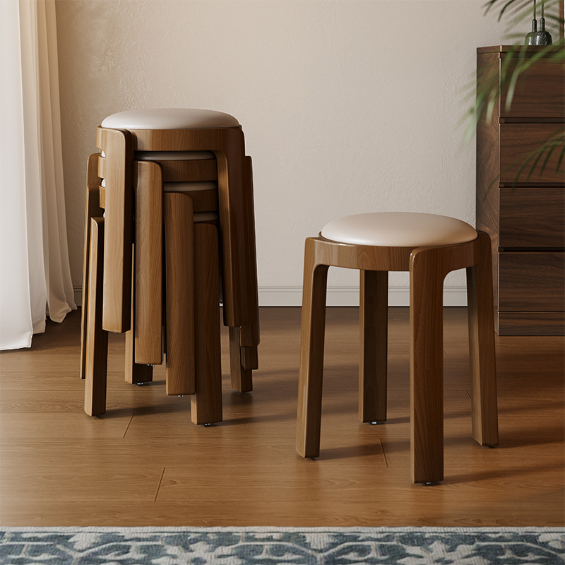 实木餐凳家用复古可叠放