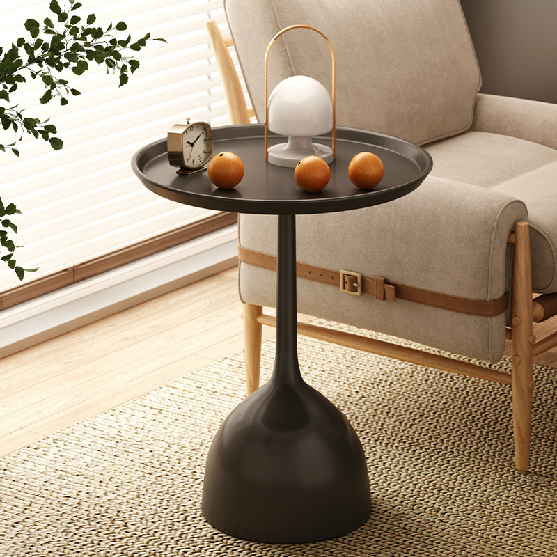 家用小圆桌铁艺边几茶几