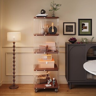 放包包的置物架亚克力展示柜手办陈列架可移动书柜旋转透明收纳架