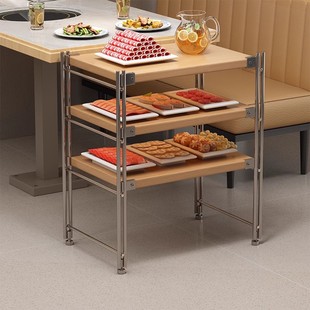 餐桌边放菜置物架多层火锅串串烧烤店收纳架子下空式客厅厨房储物