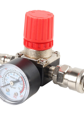 空压机调压阀开关120PSI三孔方形铁板铁表气泵配件