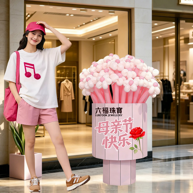 母亲节氛围布置气球花束KT板