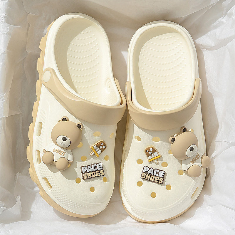 MamaCarks洞洞鞋女款夏季外穿沙滩凉鞋防滑厚底可爱包头半拖鞋