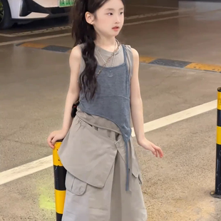 女童中大童2026春季新款韩版俏皮可爱爱心棉布裙套装儿童时尚休闲