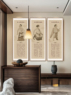 中医十四经络图装饰画中医养生推拿馆文化墙挂画中医诊室氛围壁画