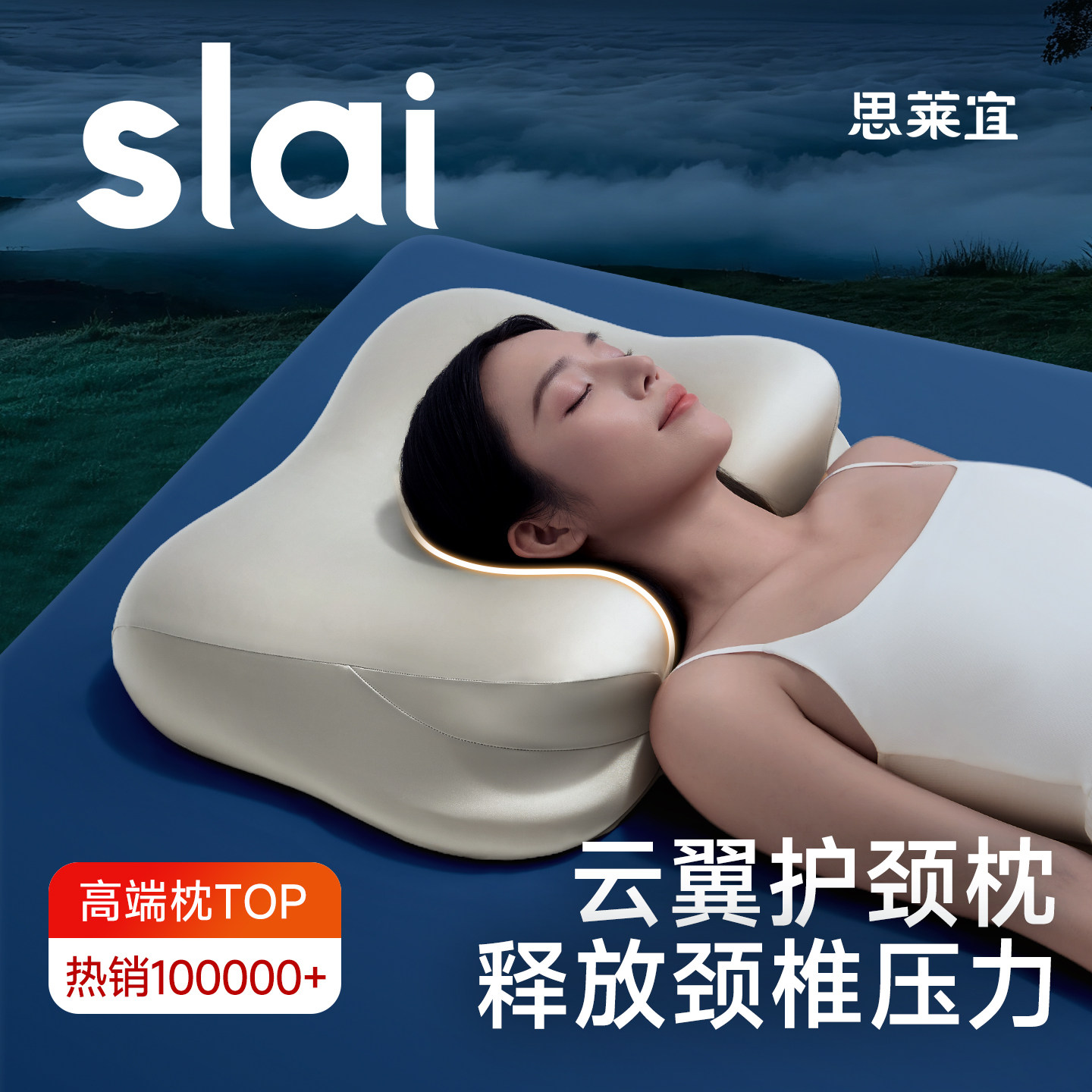 思莱宜枕头护颈椎助睡眠颈椎专用枕护颈枕单人记忆棉枕头枕芯成人