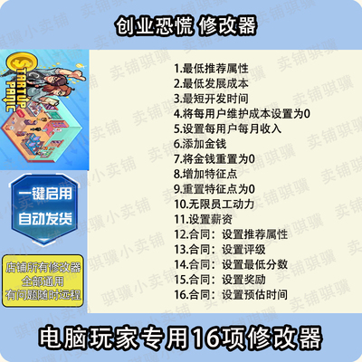 创业恐慌修改器Startup Panic辅助创业恐慌科技STEAM电脑PC单机