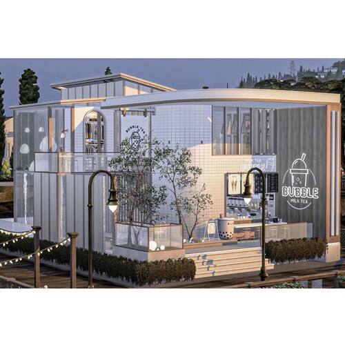 模拟人生4CC房屋mod|二手奶茶店|一套带豪华家具| 20x15|#223