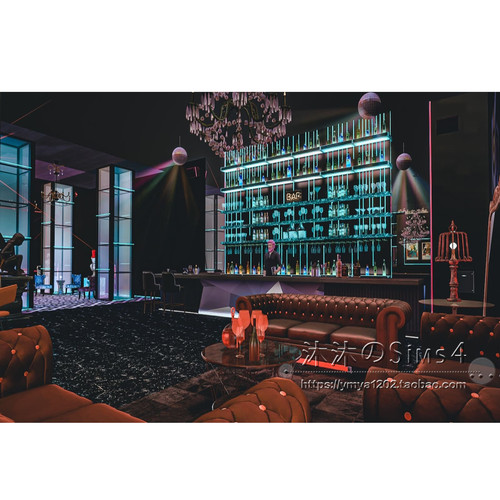 模拟人生4CC房屋mod|lounge|三米舒诺酒吧一套带家具|40x30|#529