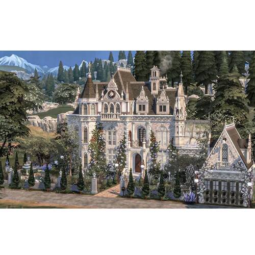 模拟人生4CC房屋mod|童话城堡|3卧2卫|住宅一套带家具|40x30|#227