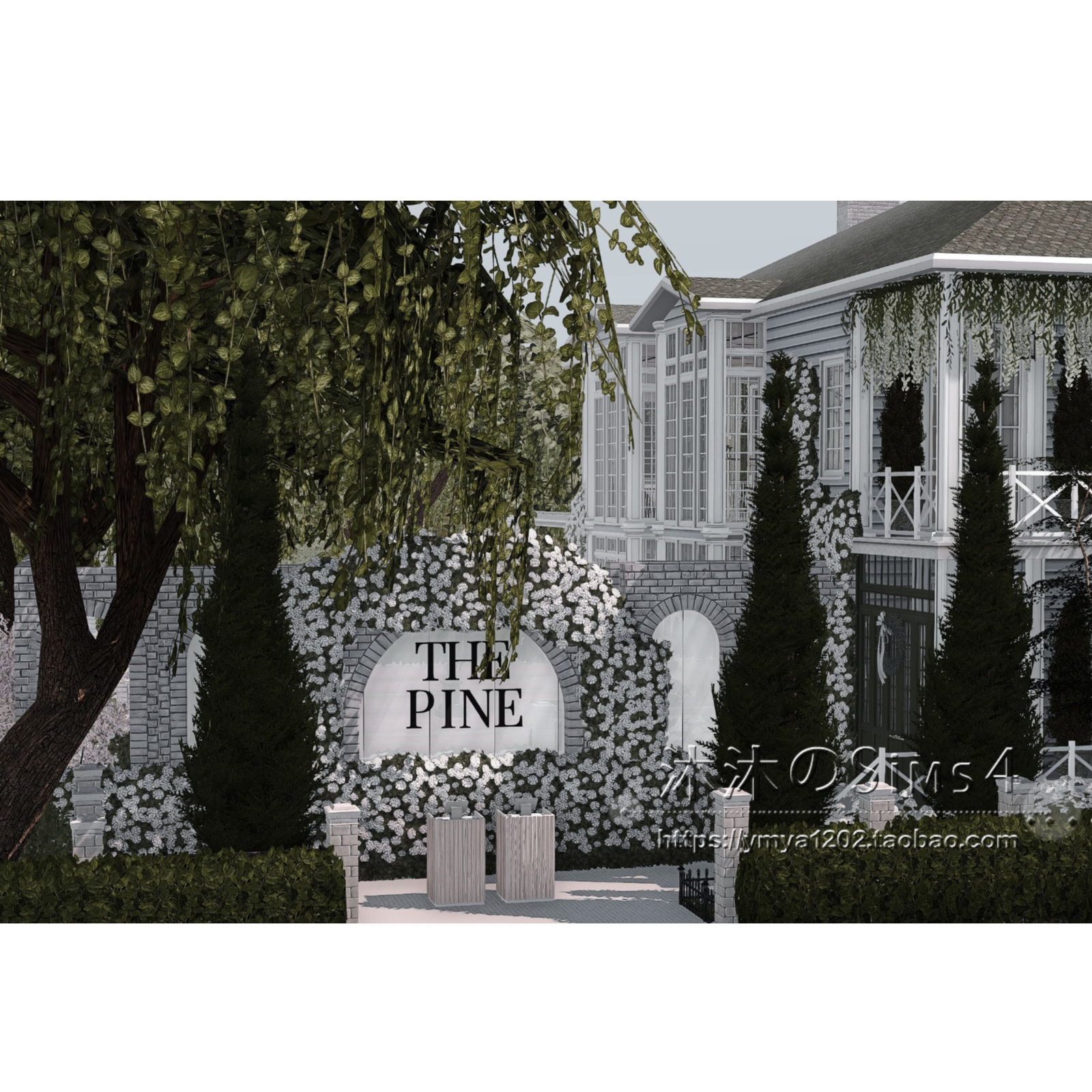 模拟人生4CC房屋mod|The Pine|可经营餐厅一套带家具|40x30|#370