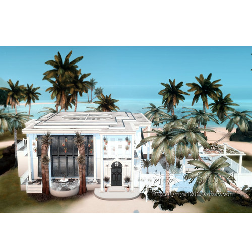 模拟人生4CC房屋mod|Hamptons|2卧2卫|住宅一套带家具|40x30|#380