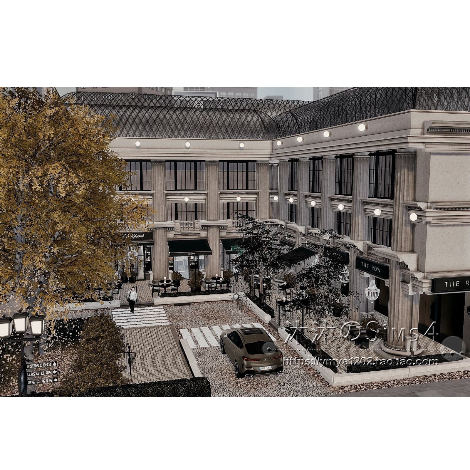 模拟人生4CC房屋mod|CAFEPARIS|巴黎街道咖啡厅带家具|30x30|#335