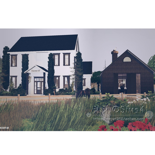 模拟人生4CC房屋mod|Farmhouse|3卧3卫|住宅可饲养宠物|64x64|#97