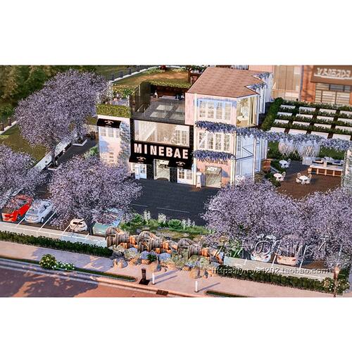模拟人生4CC房屋mod|Minebae|可经营餐厅一套带家具|40x30|#439