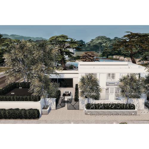模拟人生4CC房屋mod|Boulevard|2卧2卫|住宅一套带家具30x30|#396