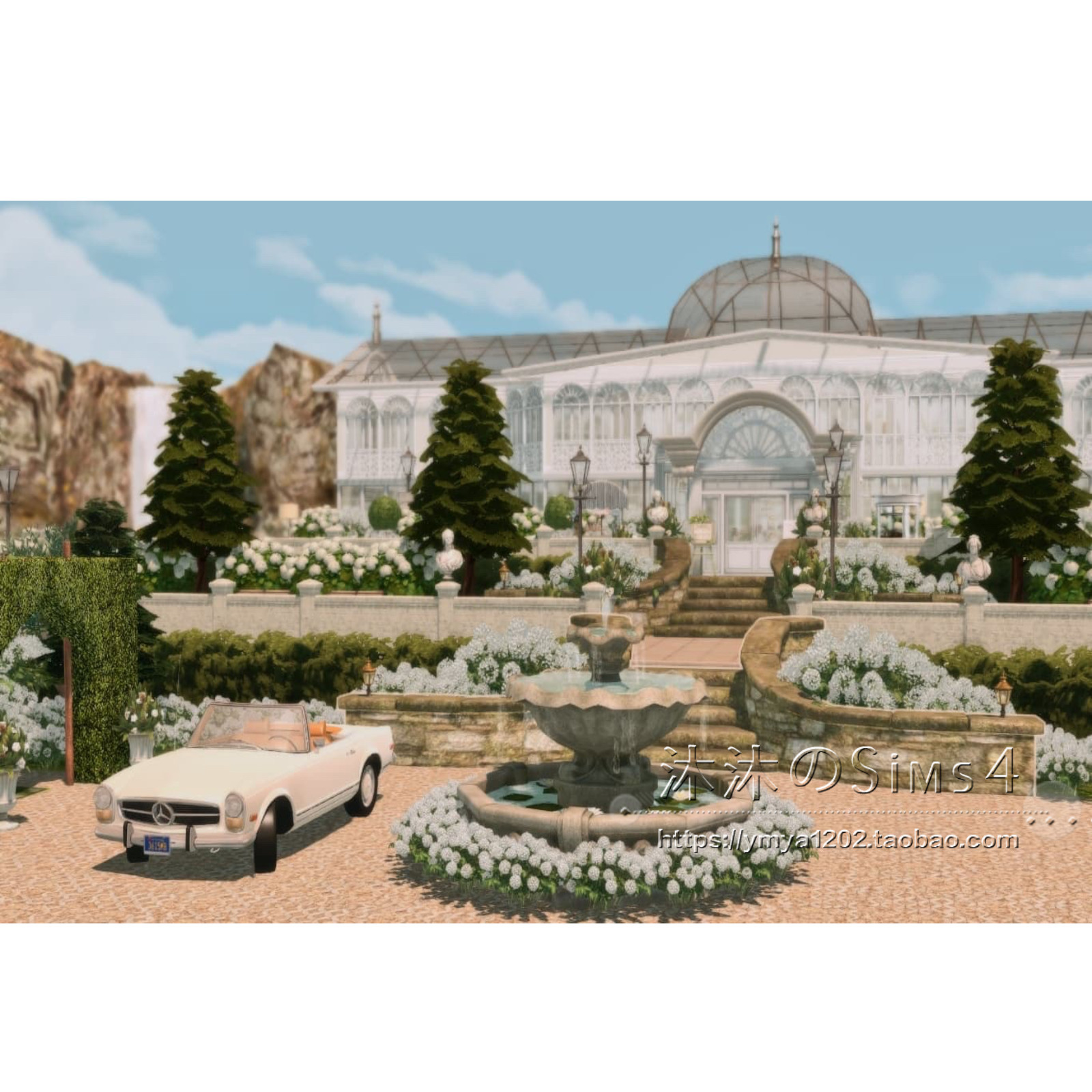 模拟人生4CC房屋mod|WeddingGarden婚礼场地一套带家具64x64|#575