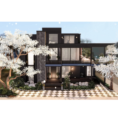 模拟人生4CC房屋mod|现代之都|3卧4卫|住宅一套带家具|40x30|#512