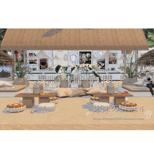 模拟人生4CC房屋mod|Beach Club|索拉尼岛酒吧带家具|30x20|#346
