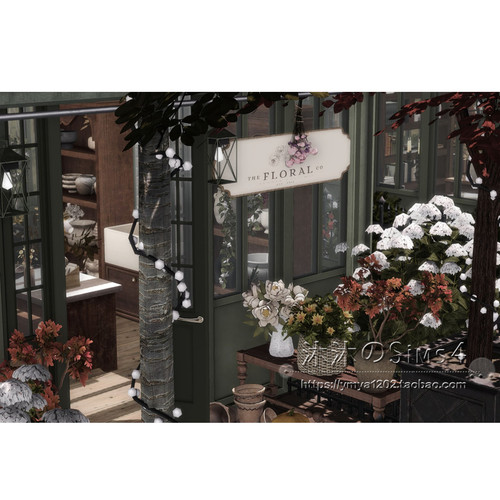 模拟人生4CC房屋mod|栗子公园|花店咖啡店书店带家具|30x20|#369
