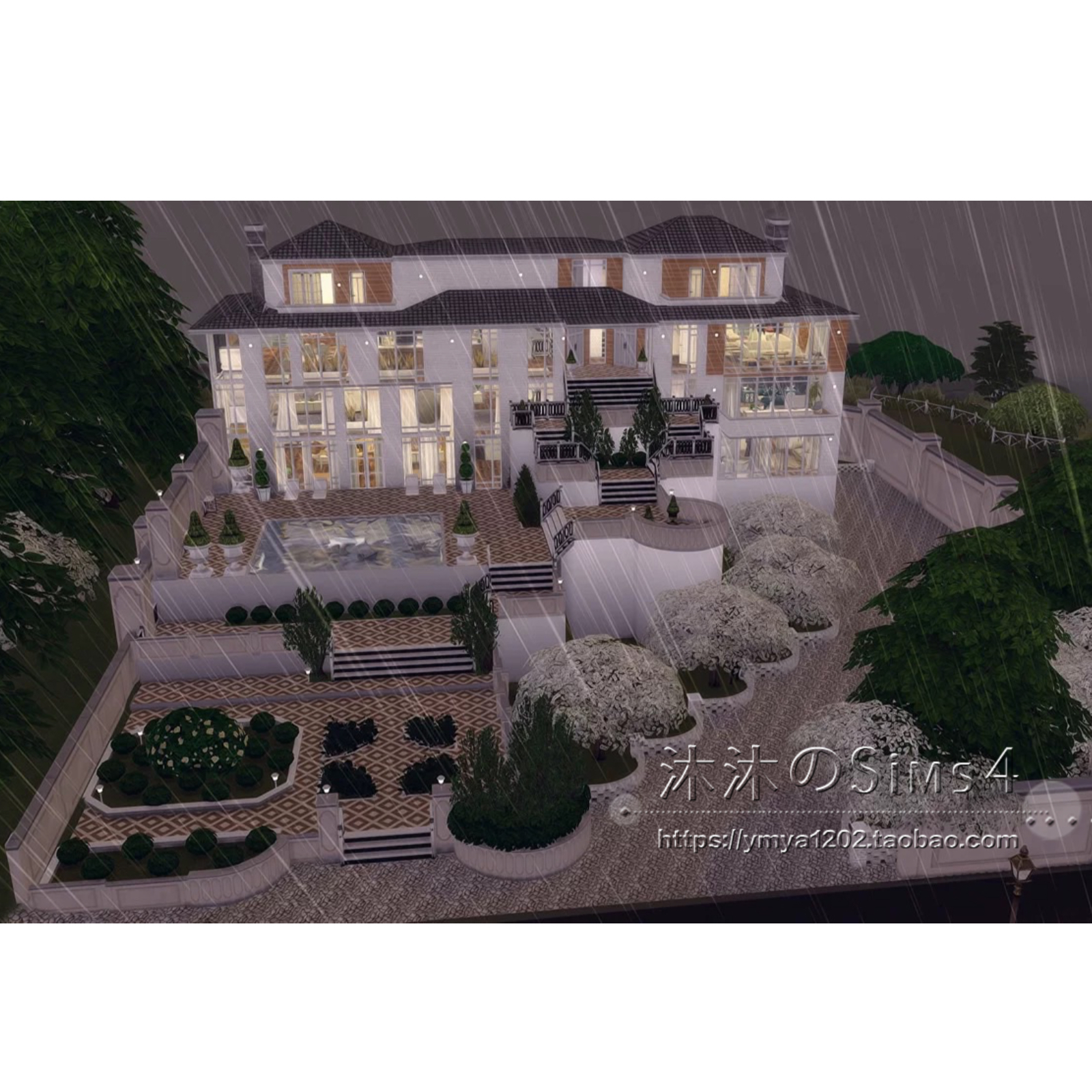 模拟人生4CC房屋mod|Mansion|5卧4卫|住宅一套带家具|64x64|#143