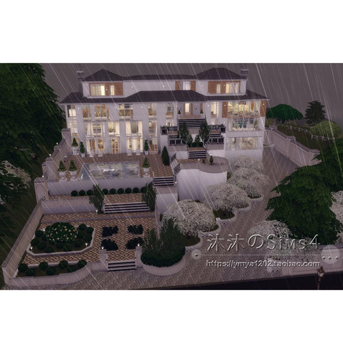 模拟人生4CC房屋mod|Mansion|5卧4卫|住宅一套带家具|64x64|#143