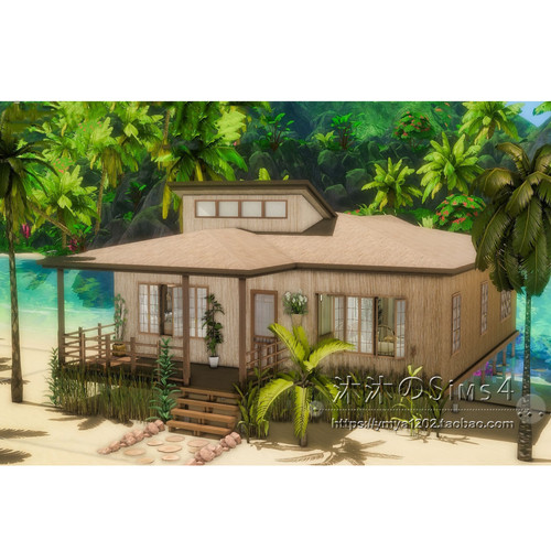 模拟人生4CC房屋mod|Lagoon|2卧1卫|度假屋一套带家具|30x20|#516