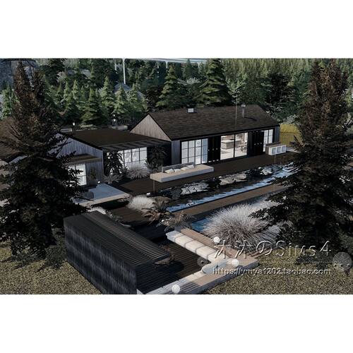 模拟人生4CC房屋mod|Harmon|2卧1卫|住宅一套带家具|40x40|#393