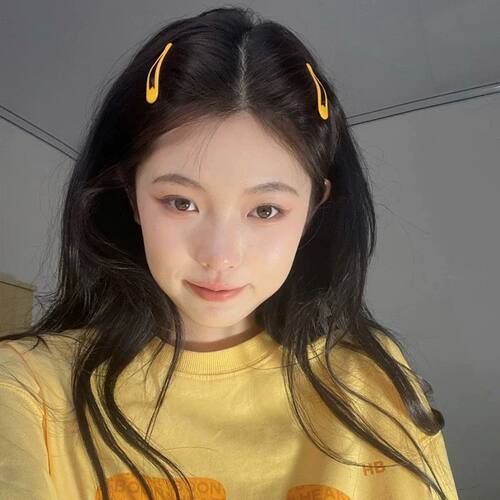 奶黄色清新可爱奶油色系滴油bb夹套装少女心侧边刘海发夹边夹