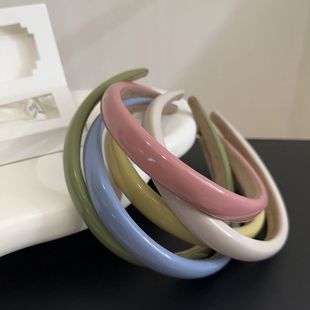 韩版 彩色皮革纯色窄发箍头饰ins少女百搭气质压发头箍女 甜美春季