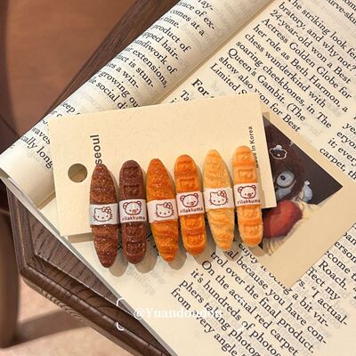 可爱仿真轻松熊面包法棍侧边发夹