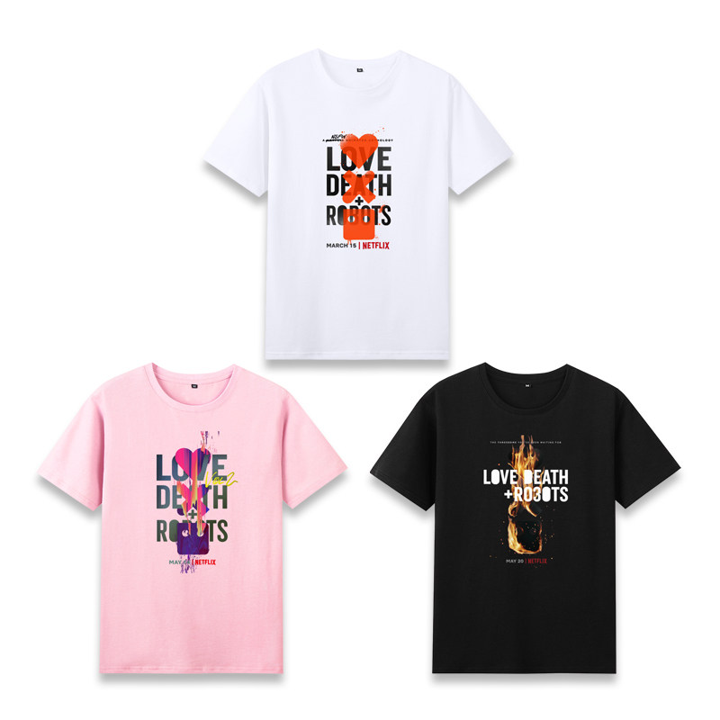 美剧爱死亡机器人短袖印花青年
