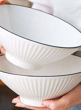 日式陶瓷大汤碗家用2024新款高颜值酸菜鱼盆面碗网红创意斗笠餐具