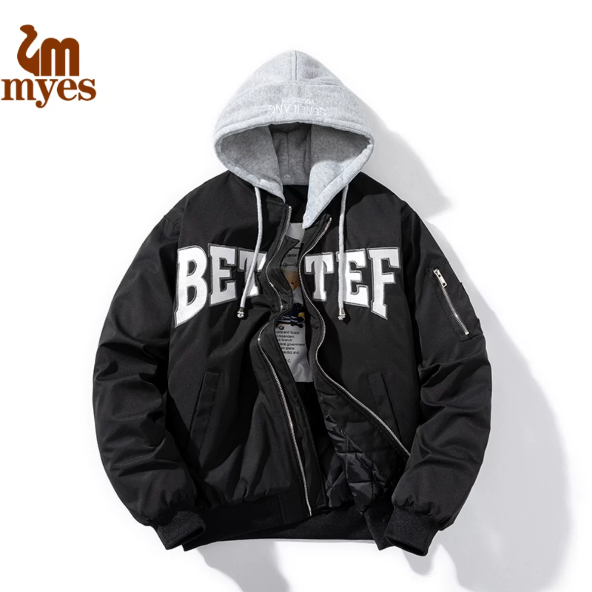 Демисезонная куртка-бомбер в hip-hop стиле с вышивкой, свободный крой, для любимого