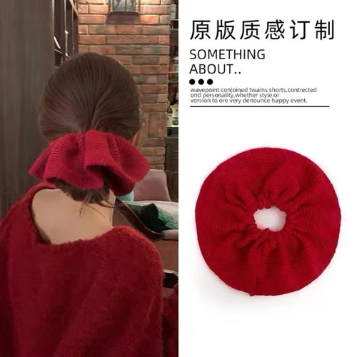 圣诞红新年针织毛线大肠发圈