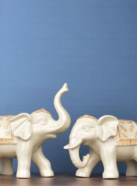 欧式陶瓷大象轻奢家居摆件客厅玄关电视柜酒柜卧室创意软装饰品