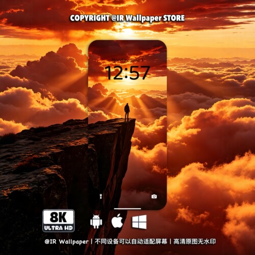 手机壁纸｜夕阳山顶｜自动发货