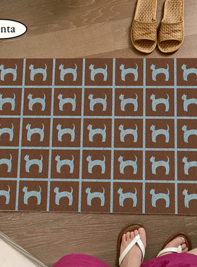 MENTA “重复方形”原创丝圈入户门地垫门厅玄关脚垫几何地毯耐脏