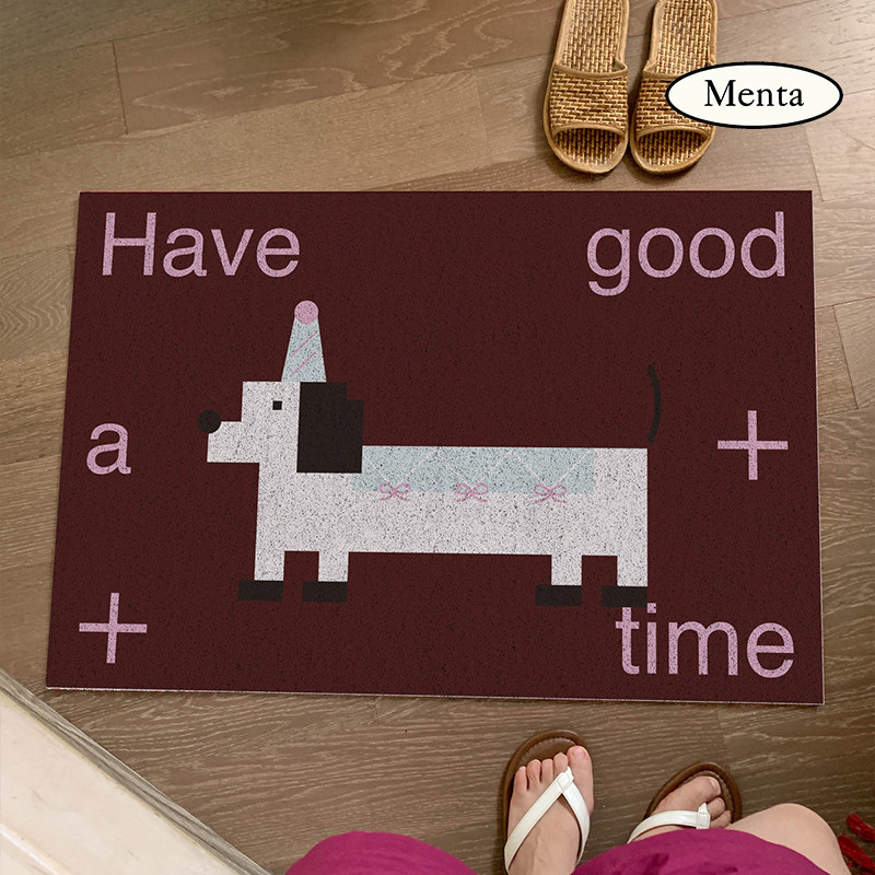 MENTA “像素小狗”原创丝圈入户门地垫门厅玄关脚垫创意地毯耐脏