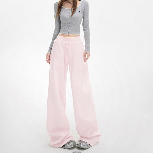 RJVO慵懒风高腰阔腿裤