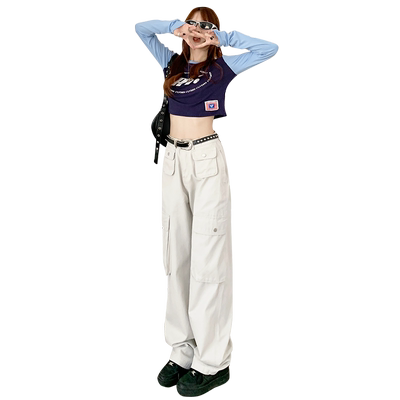 RJVO多口袋长裤美式复古牛仔裤