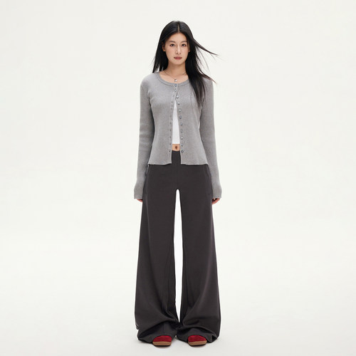 RJVO新款设计感弹力微喇西装裤女时尚显瘦垂感休闲裤气质百搭长裤